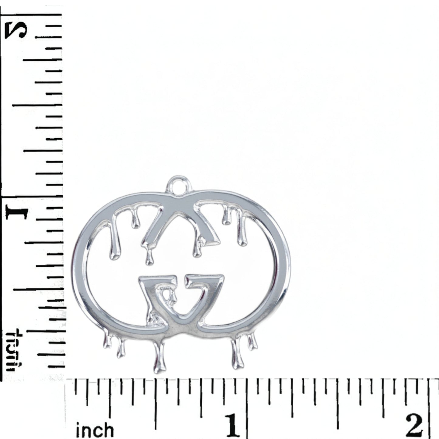 1.25" Silver Drip Charm
