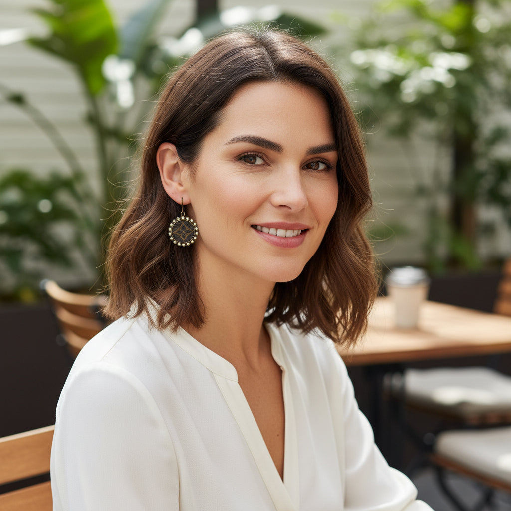 Aurora Medallion Leverback Earrings