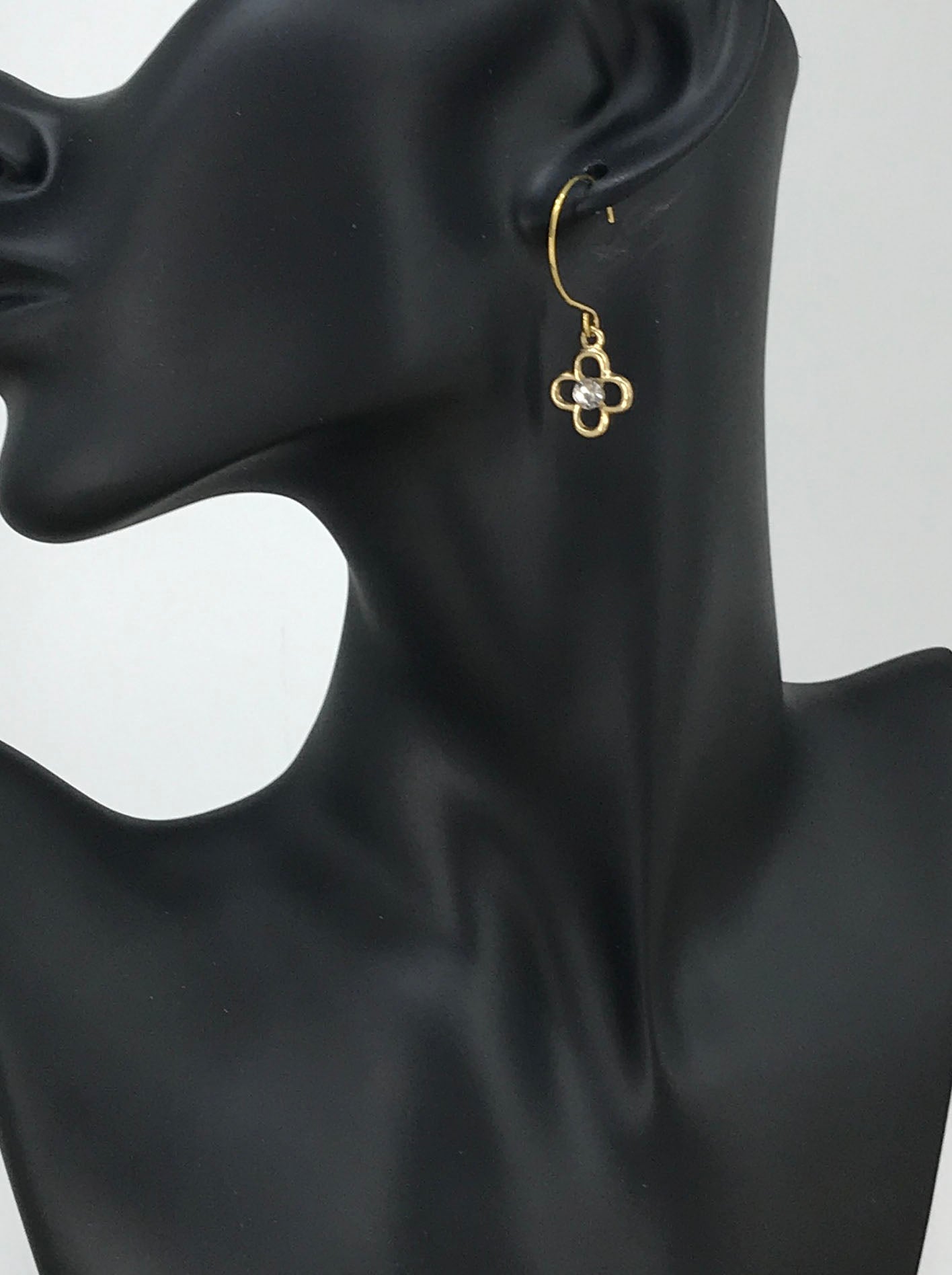 Dainty Clover Spark Drop Earrings