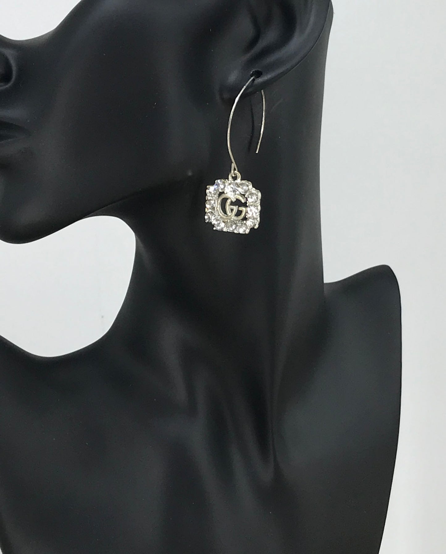 Crystal Frame GG Marquise Hook Earrings