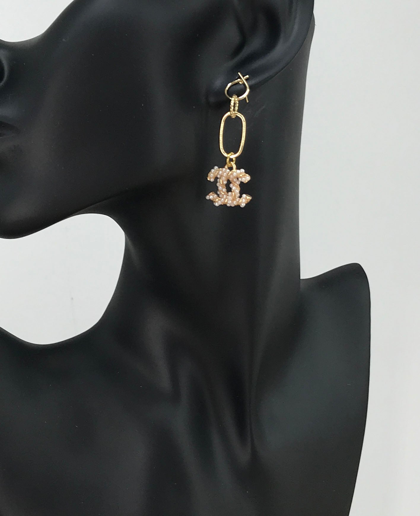 Pearl-Kissed Chain Link Drop Earrings