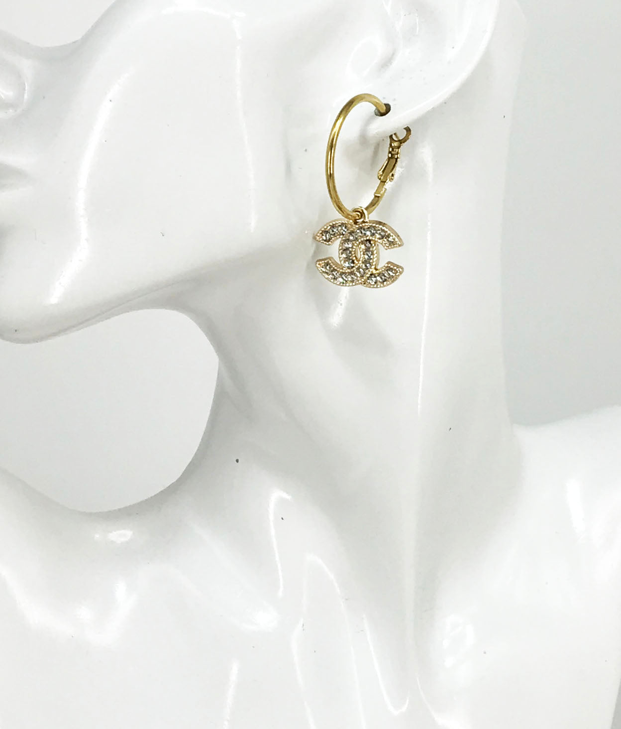 Mini Sparkle Charm Hoop Earrings