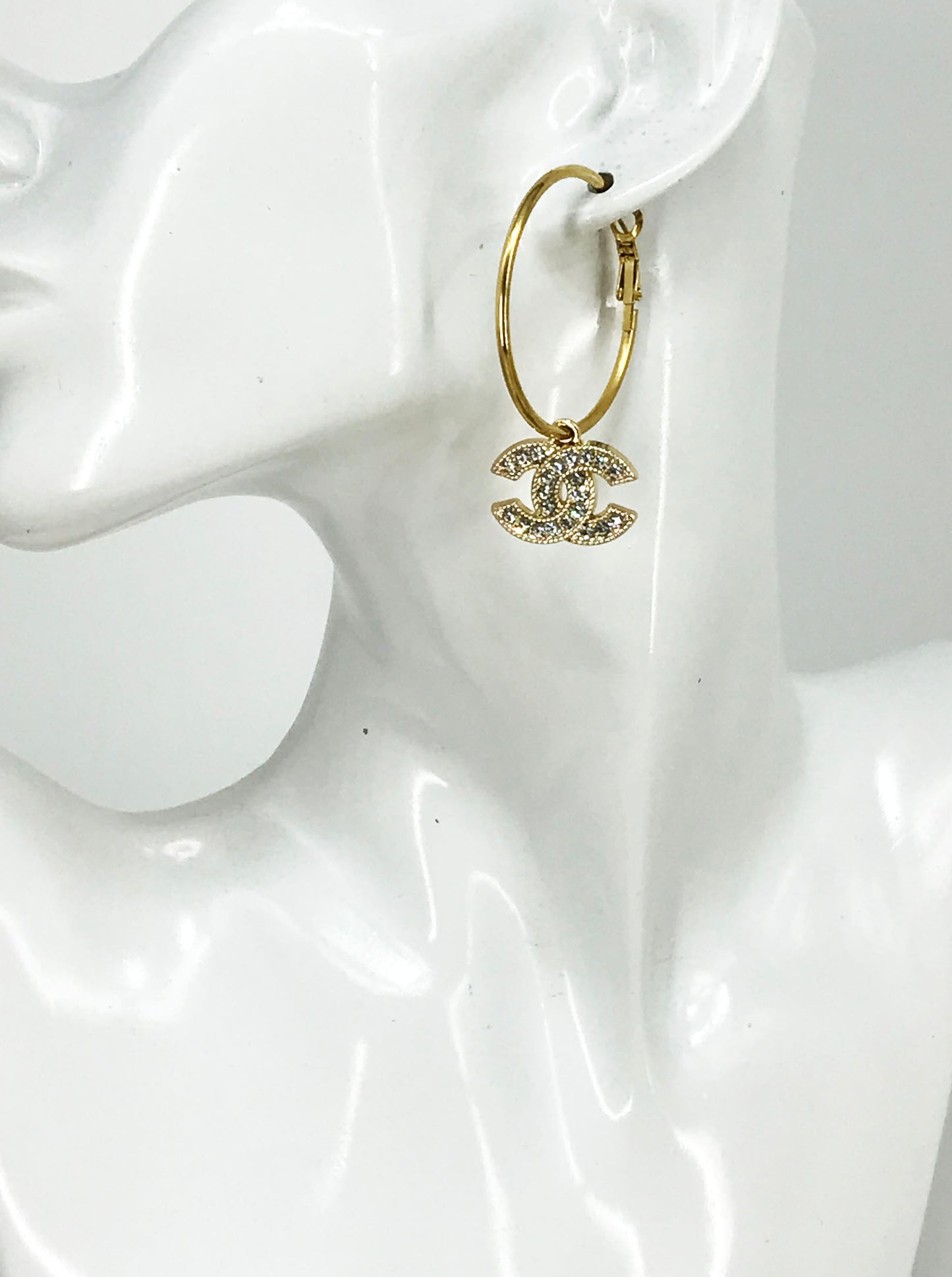Sparkle Charm Hoop Earrings
