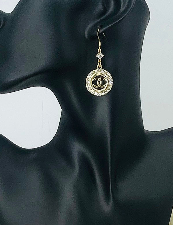 Celeste Halo Drop Cubic Zirconia Earrings
