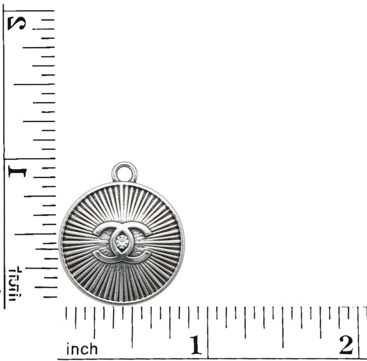 Silver Button Charm