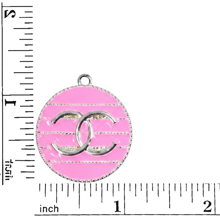 Large Round Metal Colored Charms