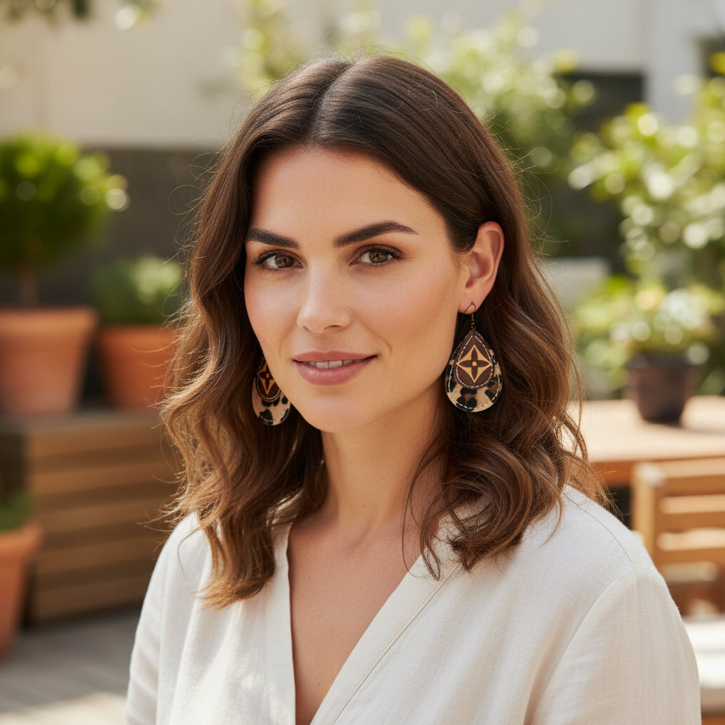 Faux Fur & Leather Earrings