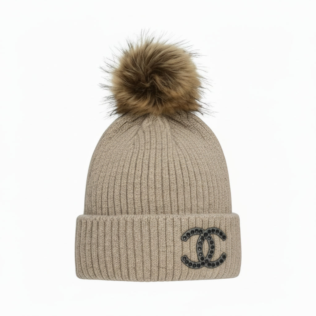Rhinestone Icon Pom Beanie