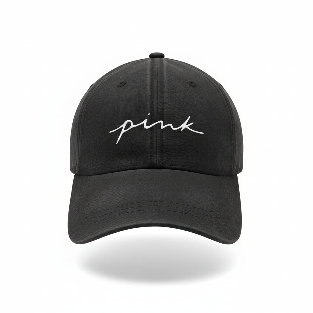 Black "Pink" Ponytail Hat