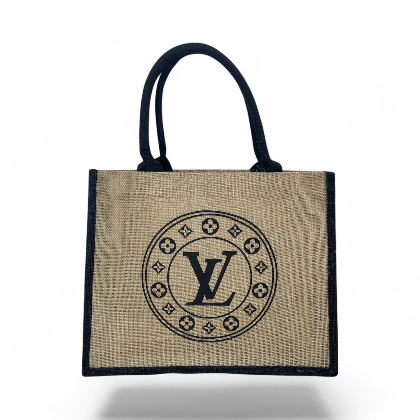 Boutique Two-Tone Burlap Tote