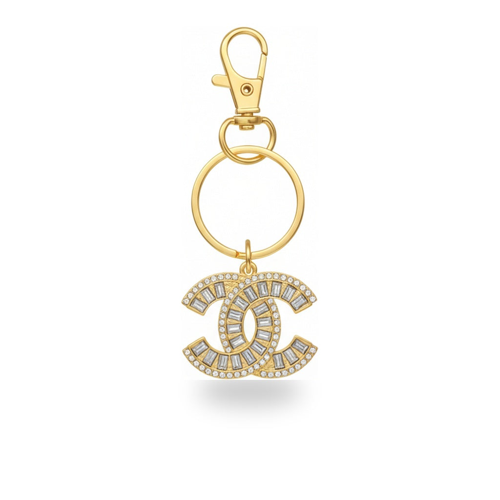 Baguette Rhinestone CC Keychain