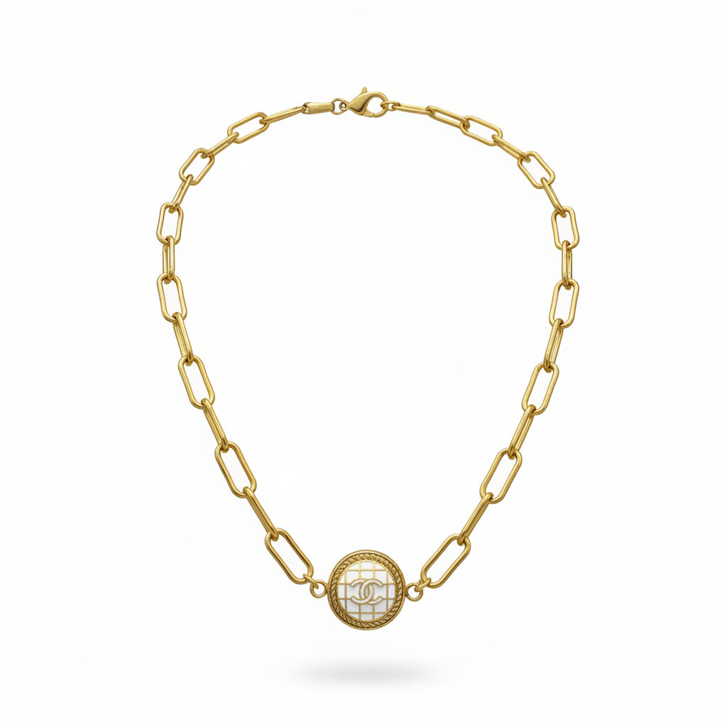 Ivory Medallion Link Necklace