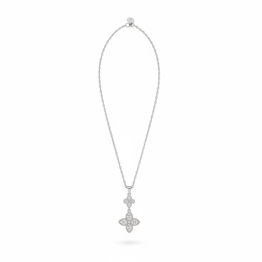 Tarnish Resistant Silver Pavé Signature Cable Chain Necklace