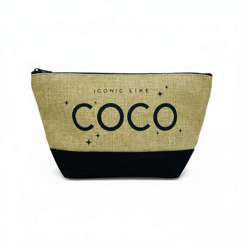 Iconic Burlap Cosmetic Bags