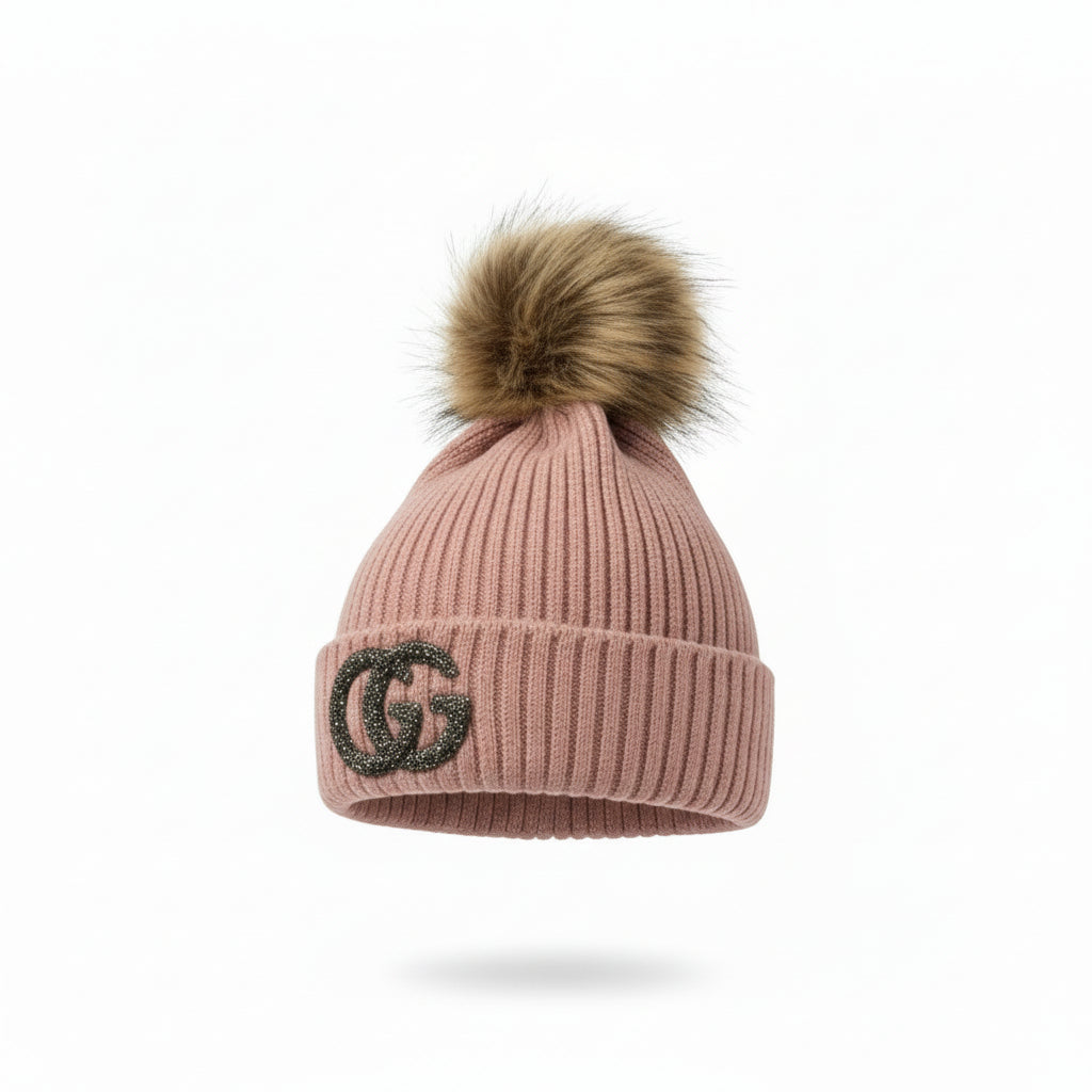 Rhinestone GG Pom Beanie