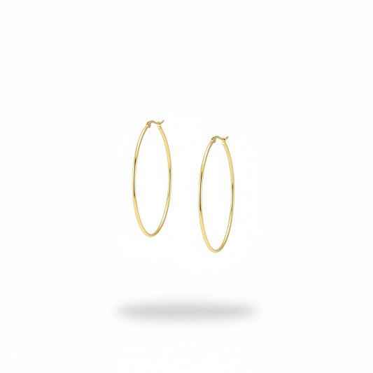 Large Golden Oval Hoops