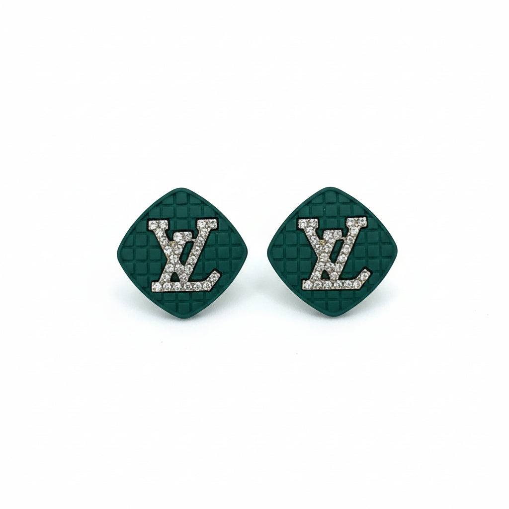 Emerald Spark Logo Stud Earrings