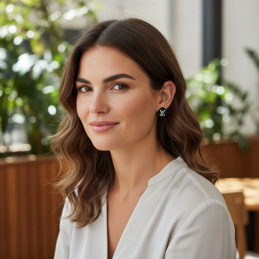Midnight Spark Logo Stud Earrings