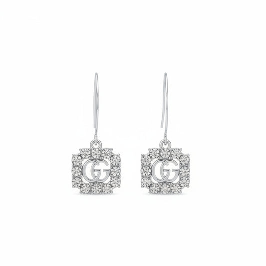 Crystal Frame GG Marquise Hook Earrings
