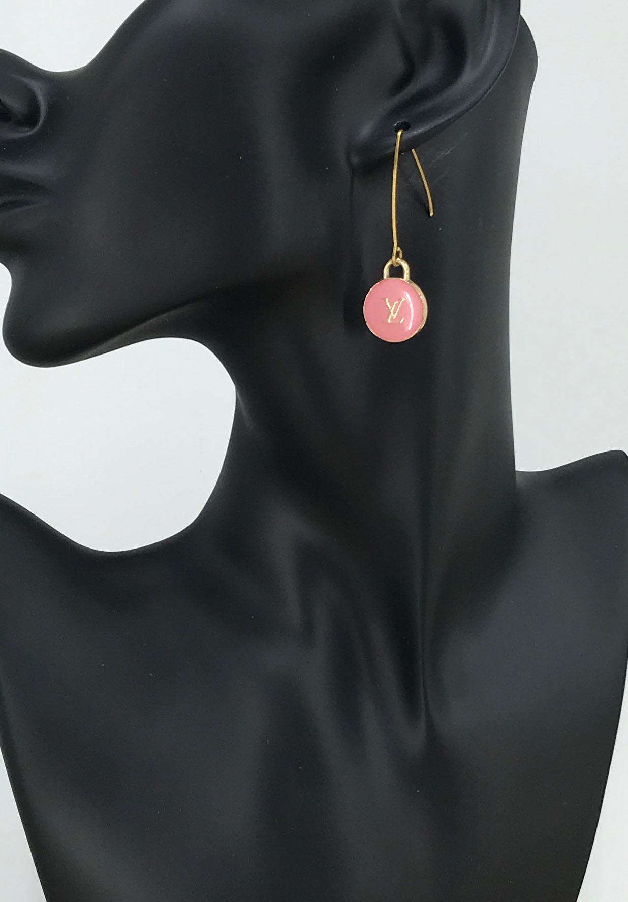 Pink Signature Charm Marquise Hook Earrings
