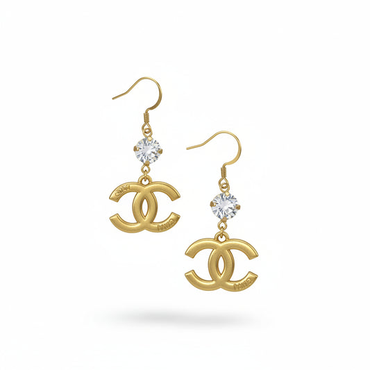 Crystal Kiss Logo Drop Earrings