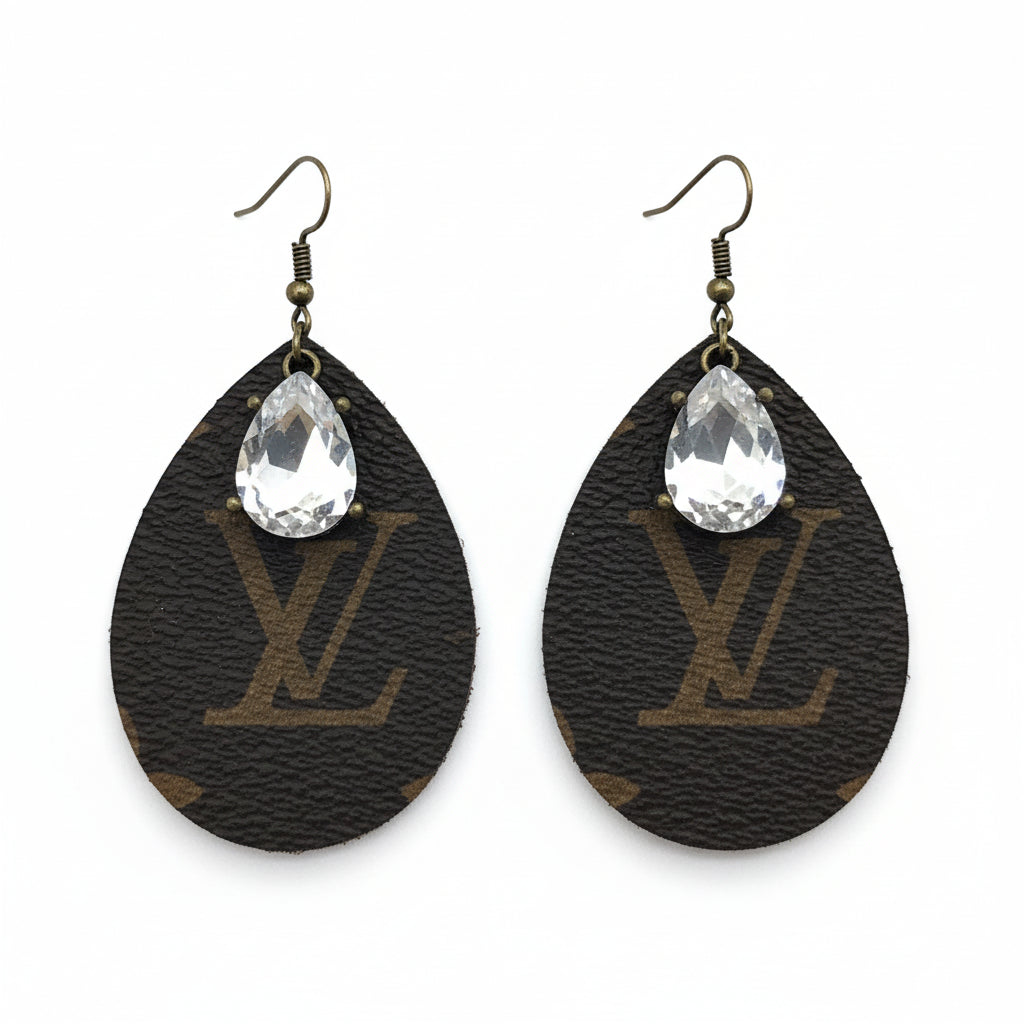 Moonlit Teardrop Leather Earrings