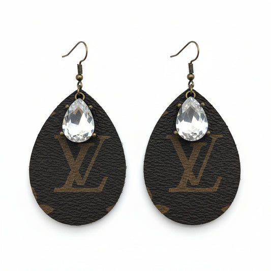 Moonlit Teardrop Leather Earrings