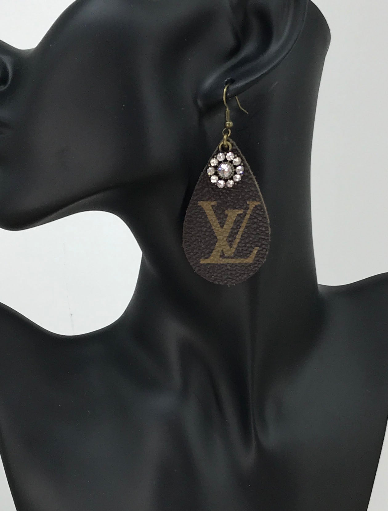 Starlit Teardrop Leather Earrings