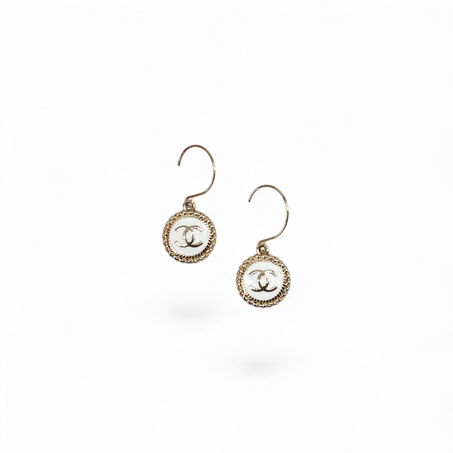 Signature Button Charm Drop Earrings
