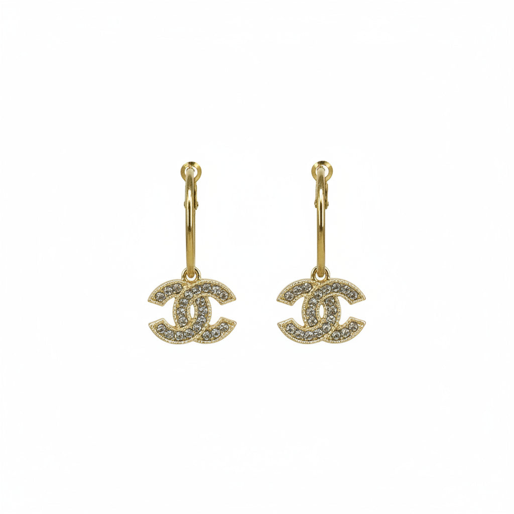 Mini Sparkle Charm Hoop Earrings