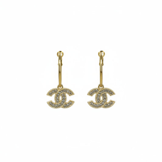 Mini Sparkle Charm Hoop Earrings