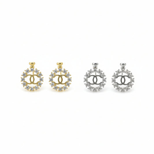 Pave Halo Stud Earrings