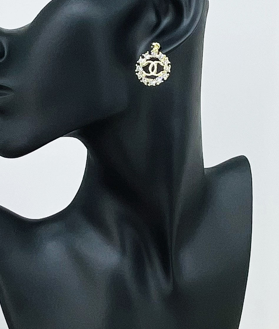 Pave Halo Stud Earrings