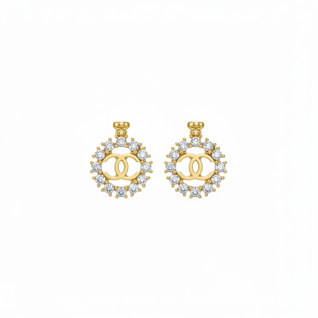 Pave Halo Stud Earrings