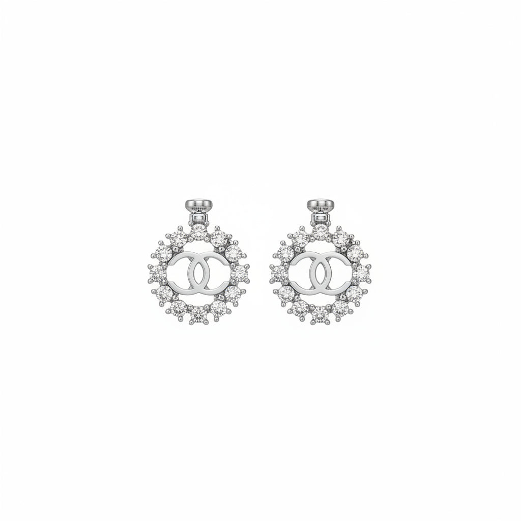 Pave Halo Stud Earrings