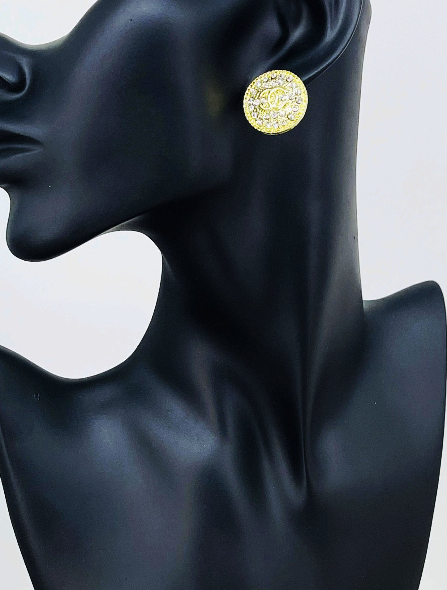 Pave Round Stud Earrings