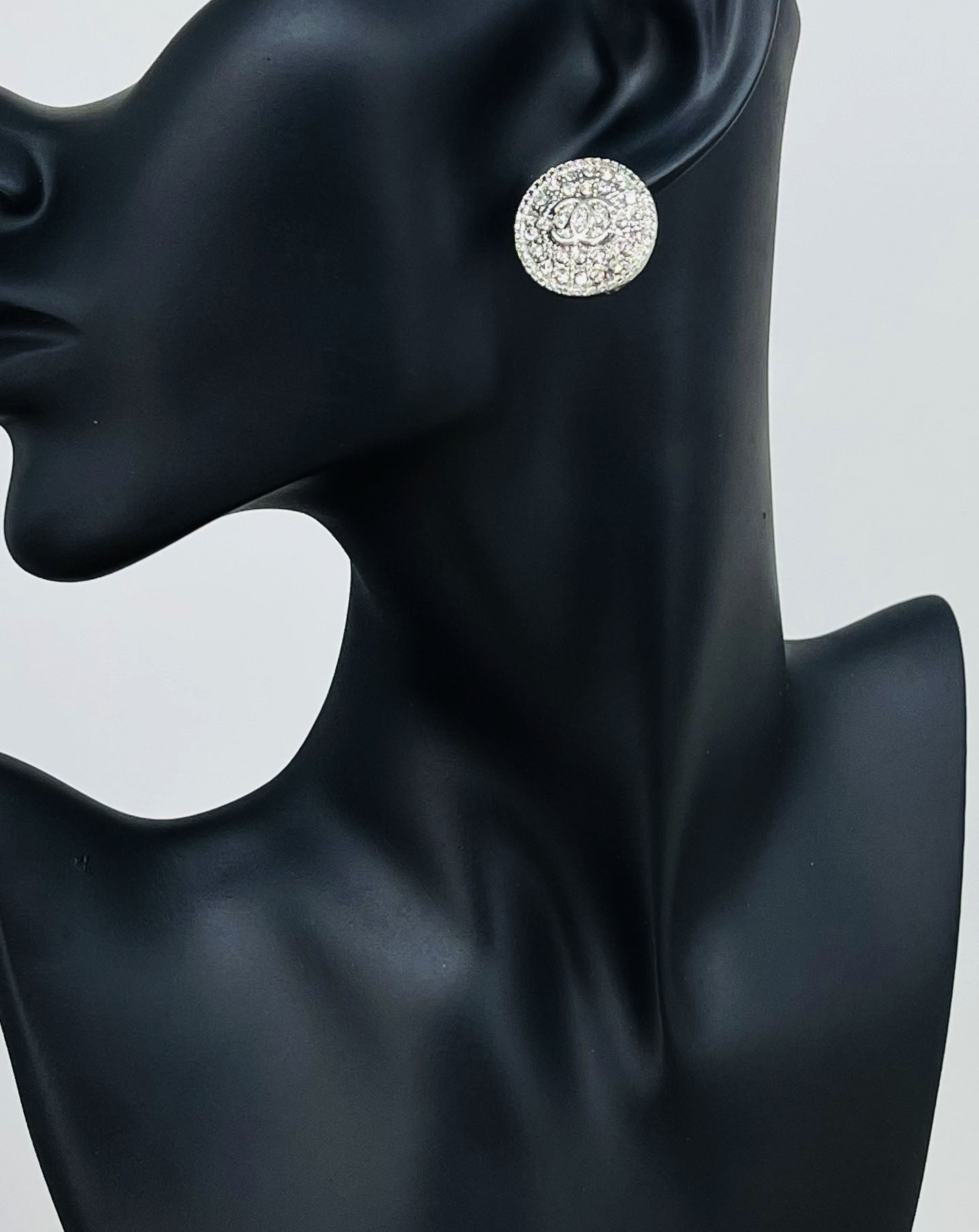 Pave Round Stud Earrings