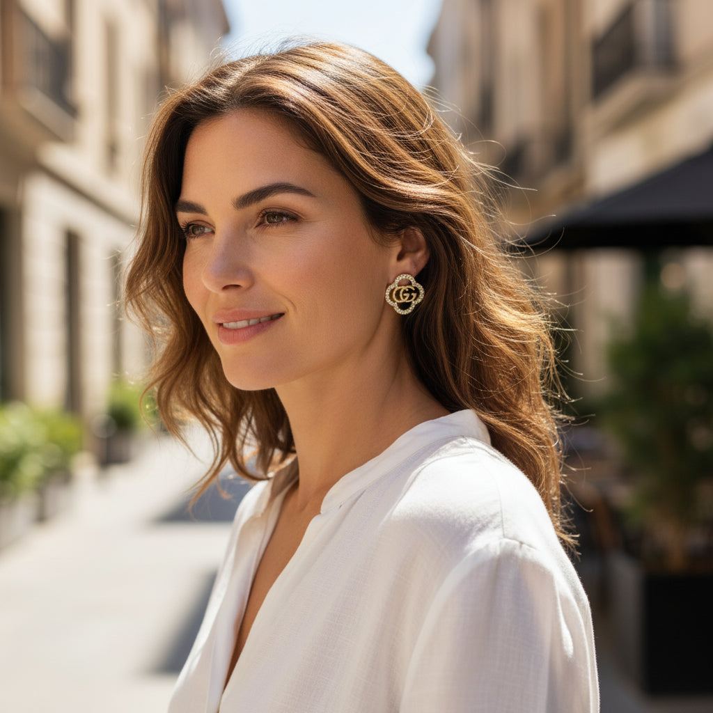 Pavé Bloom GG Stud Earrings