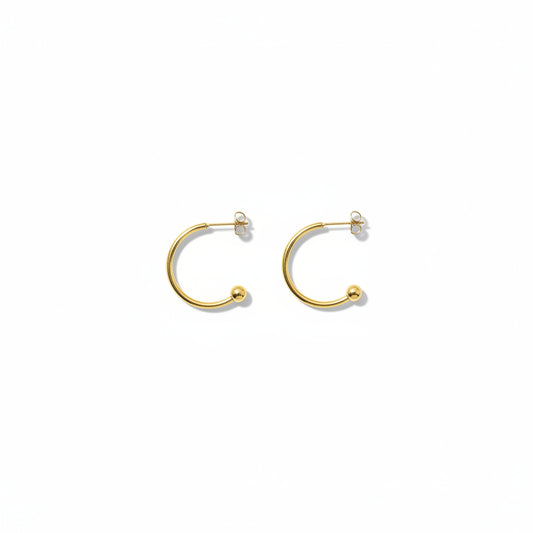 Modern Gold Open Hoop Stud Earrings