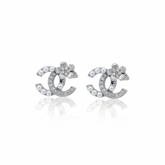 Pearl & Pave Bloom Stud Earrings