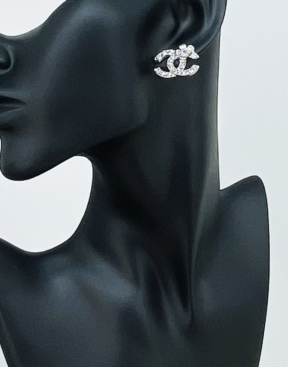 Pave Bow Stud Earrings