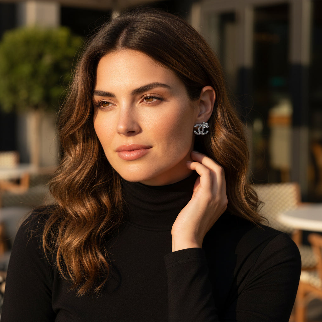 Pave Bow Stud Earrings
