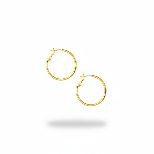 1" Gold Tone Stainless Steel Hoops