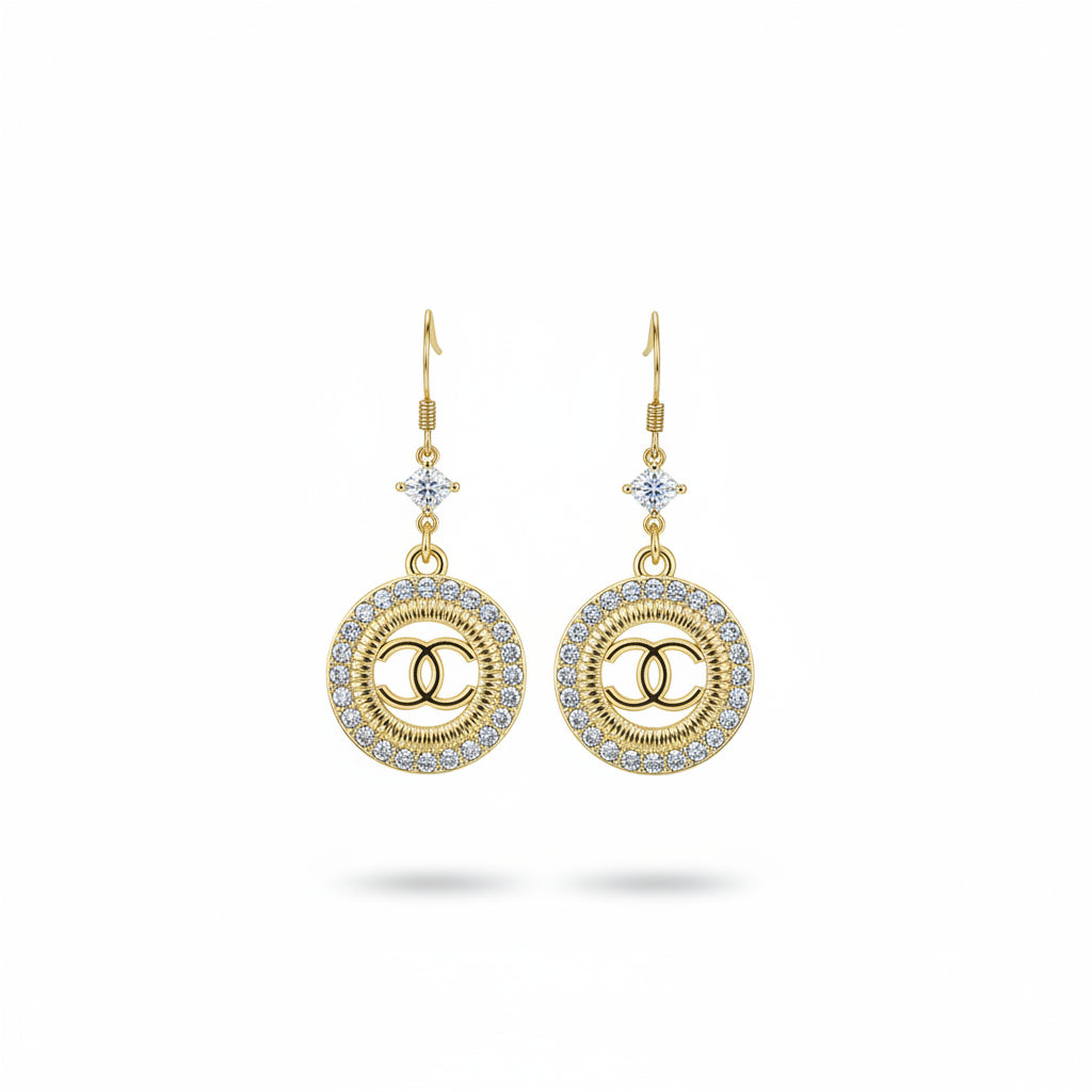 Celeste Halo Drop Cubic Zirconia Earrings