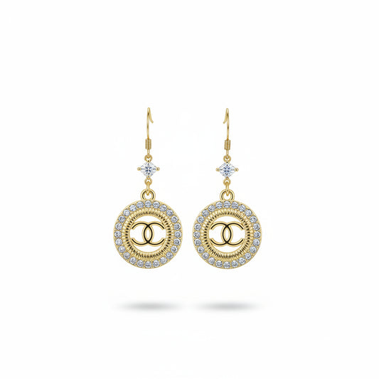Celeste Halo Drop Cubic Zirconia Earrings