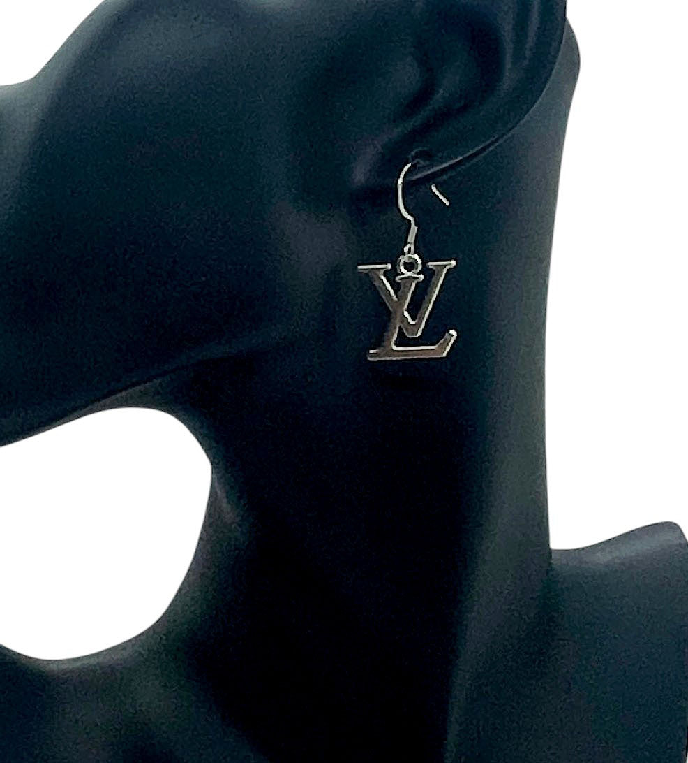 Silver Statement Charm Drop Earrings