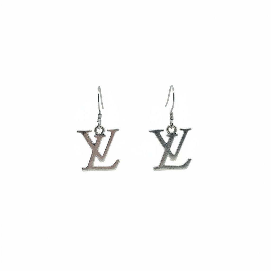 Silver Statement Charm Drop Earrings