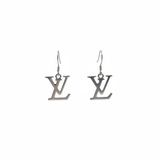 Silver Statement Charm Drop Earrings