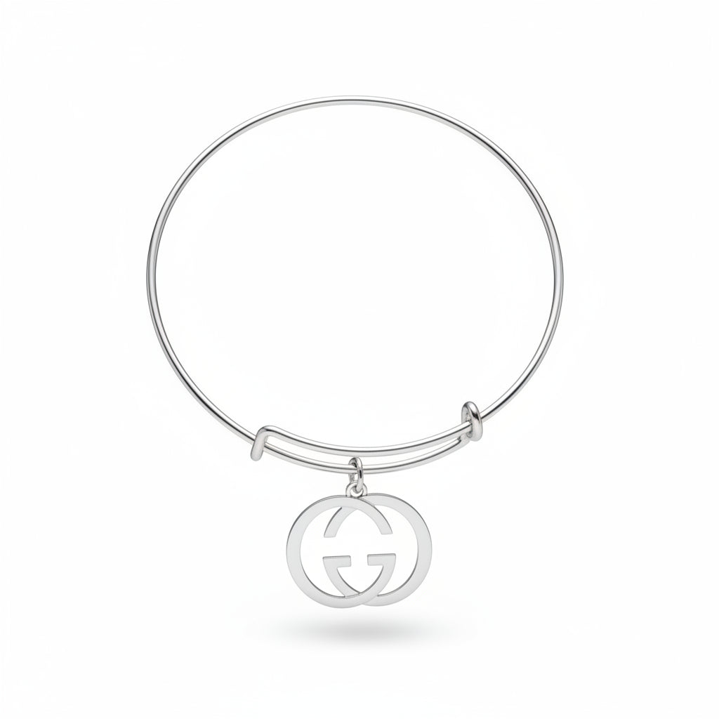 Minimal Luxe Pendant Bangle Bracelet