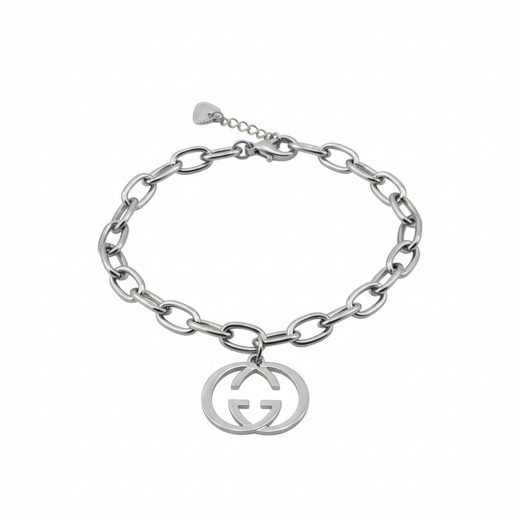 Silver Luxe Pendant Chain Bracelet